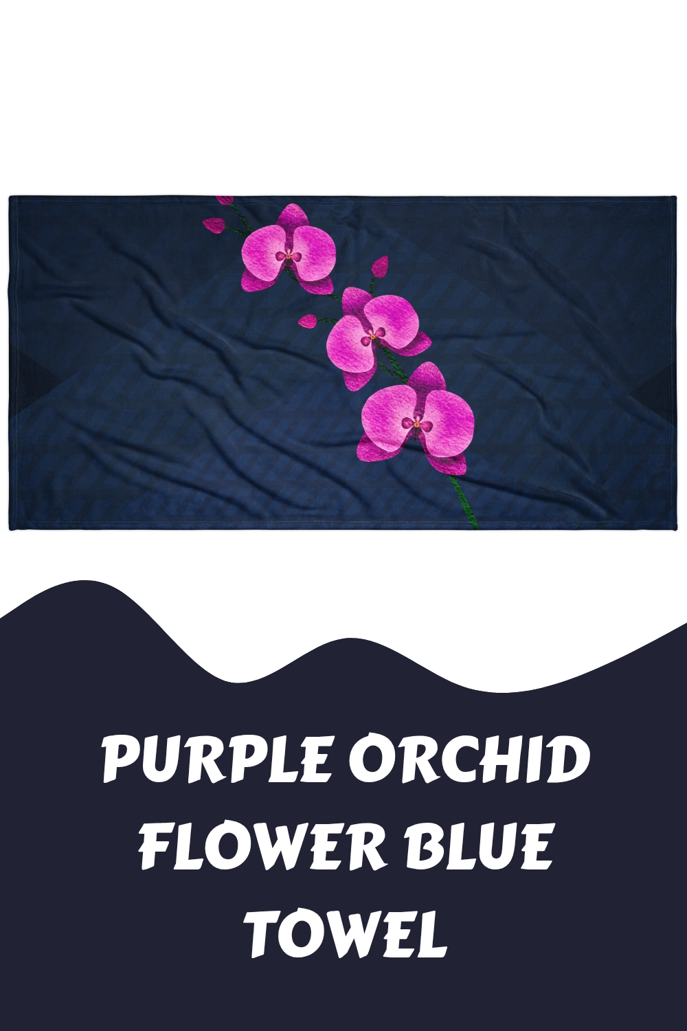 Purple Orchid Flower Blue Towel generated pin 15061