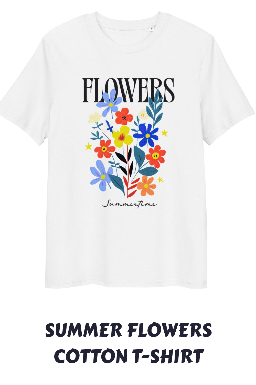 Summer Flowers Cotton T shirt generated pin 15401