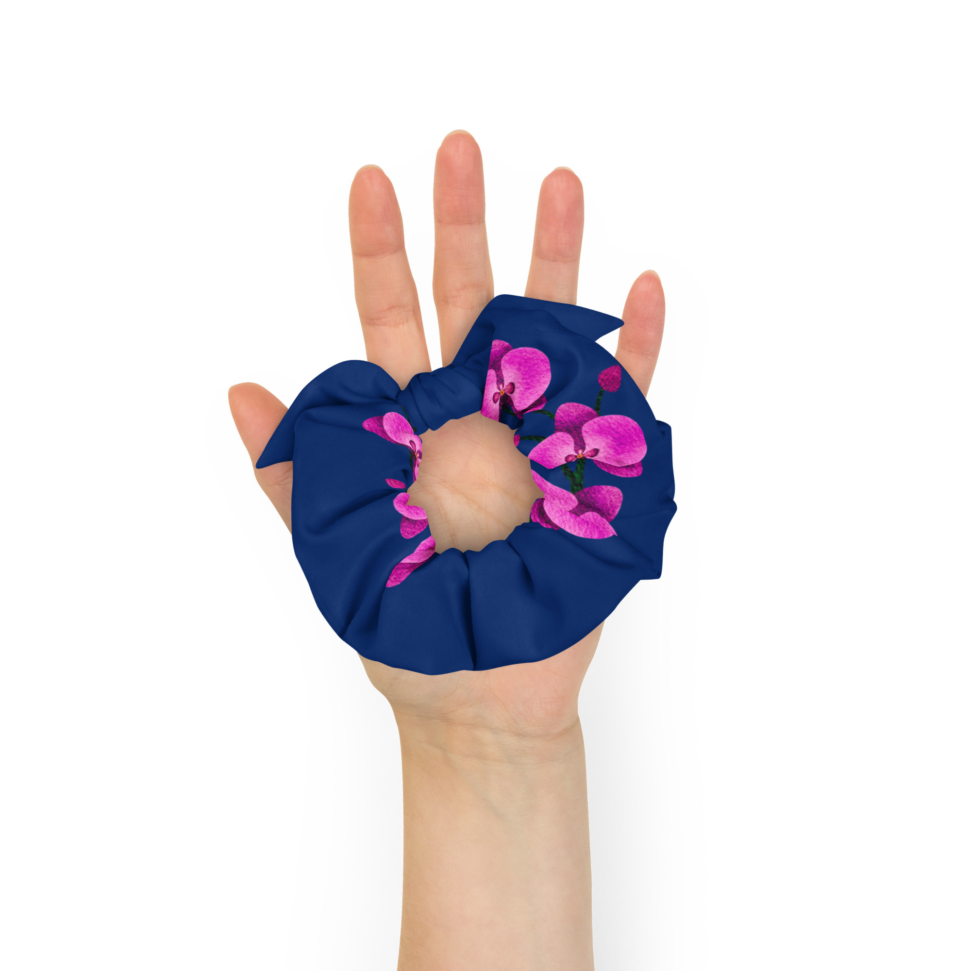 Purple Orchid Blue Scrunchie 3 Purple Orchid Blue Scrunchie - Image 3