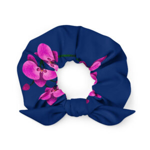 Purple Orchid Blue Scrunchie