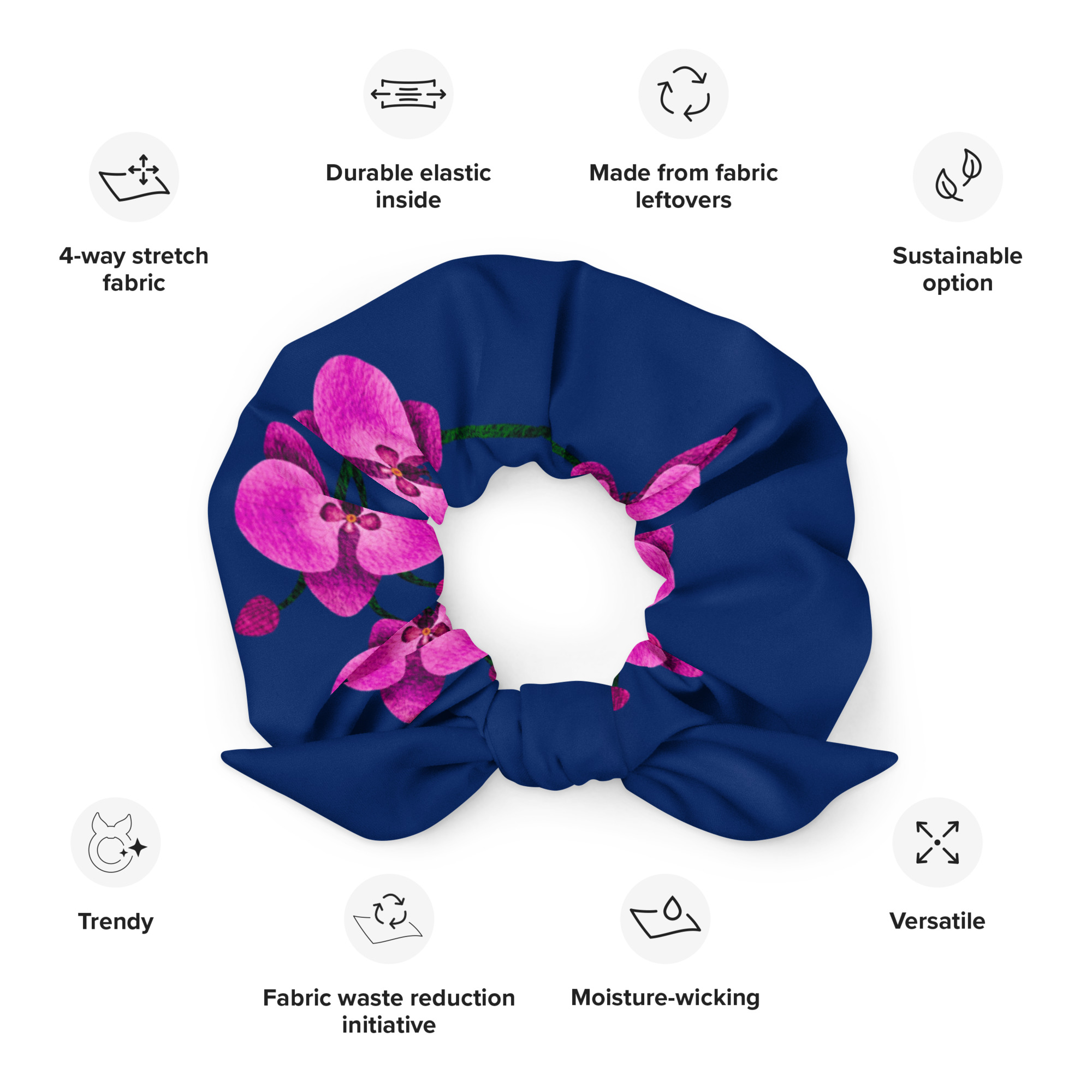 Purple Orchid Blue Scrunchie 8 Purple Orchid Blue Scrunchie - Image 8