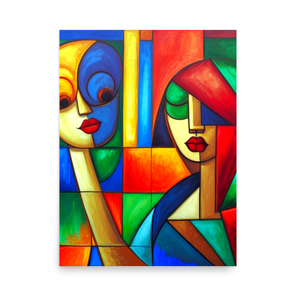 Cubism Wonder Couple Poster 8 Cubism Wonder Couple Poster - Image 8