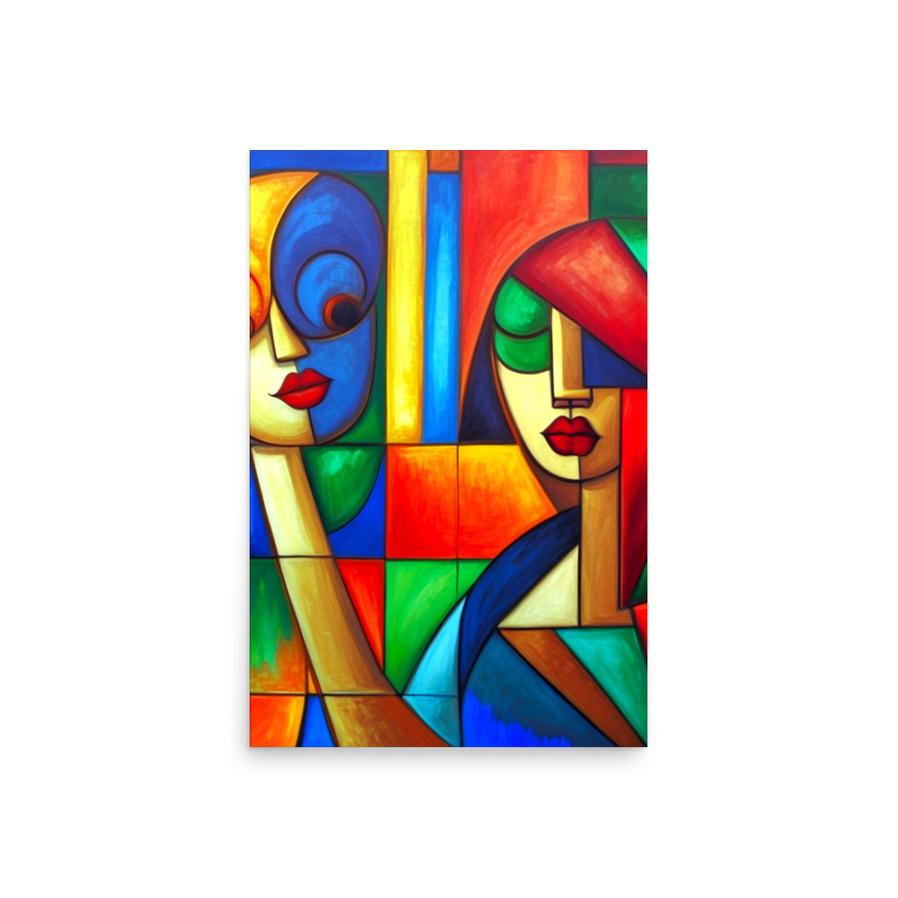 Cubism Wonder Couple Poster 9 Cubism Wonder Couple Poster - Image 9