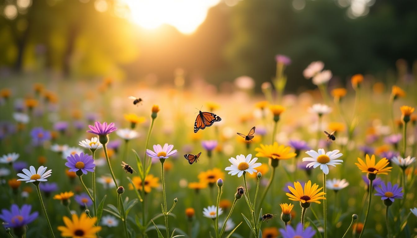 A Theme for a Garden of Love between 4 Groups of Flowers 65 wildflowers natural charm and biodiversity 320445243