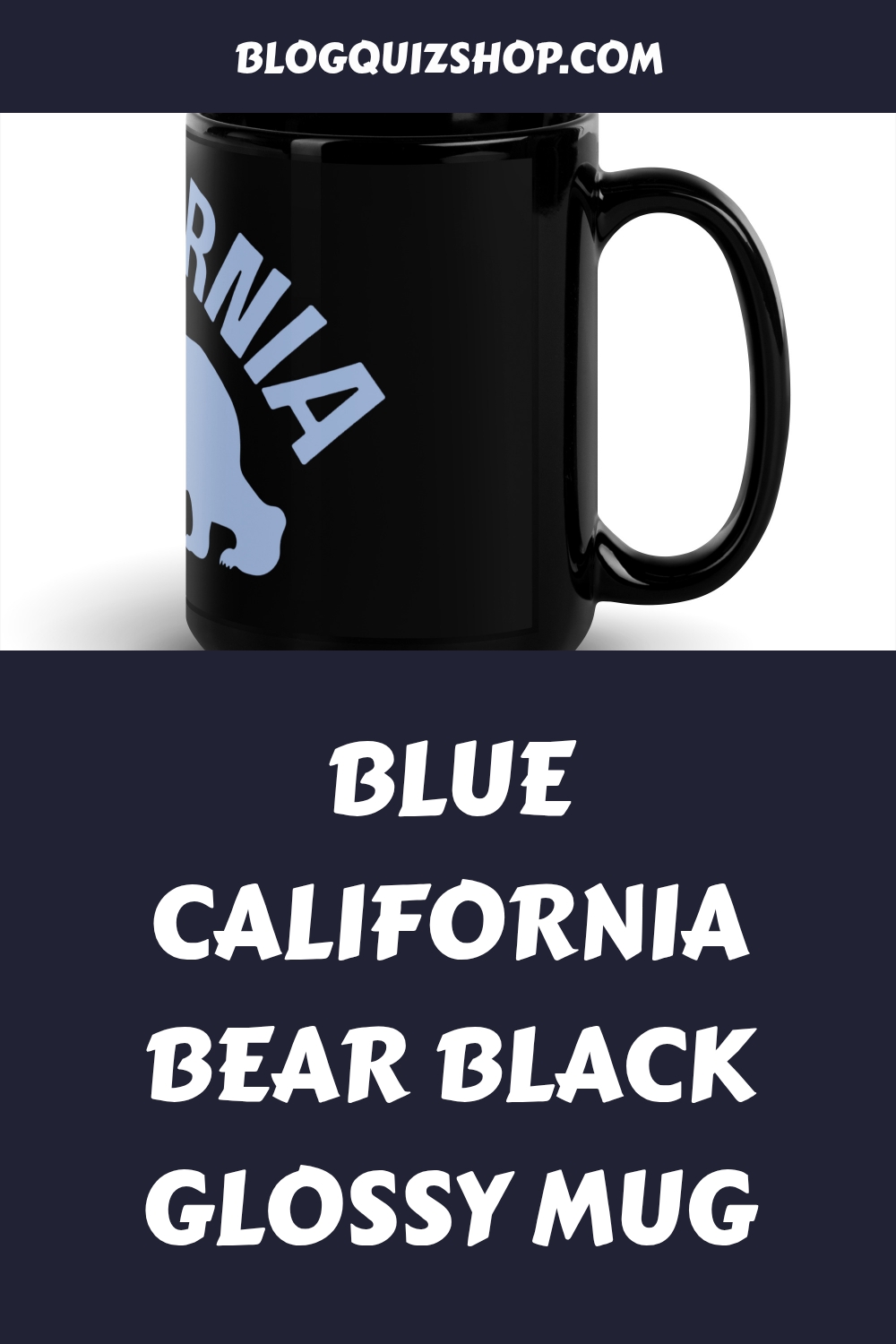Blue California Bear Black Glossy Mug generated pin 20841 1