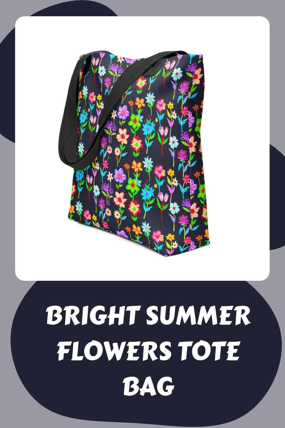 Bright Summer Flowers Tote Bag generated pin 19343
