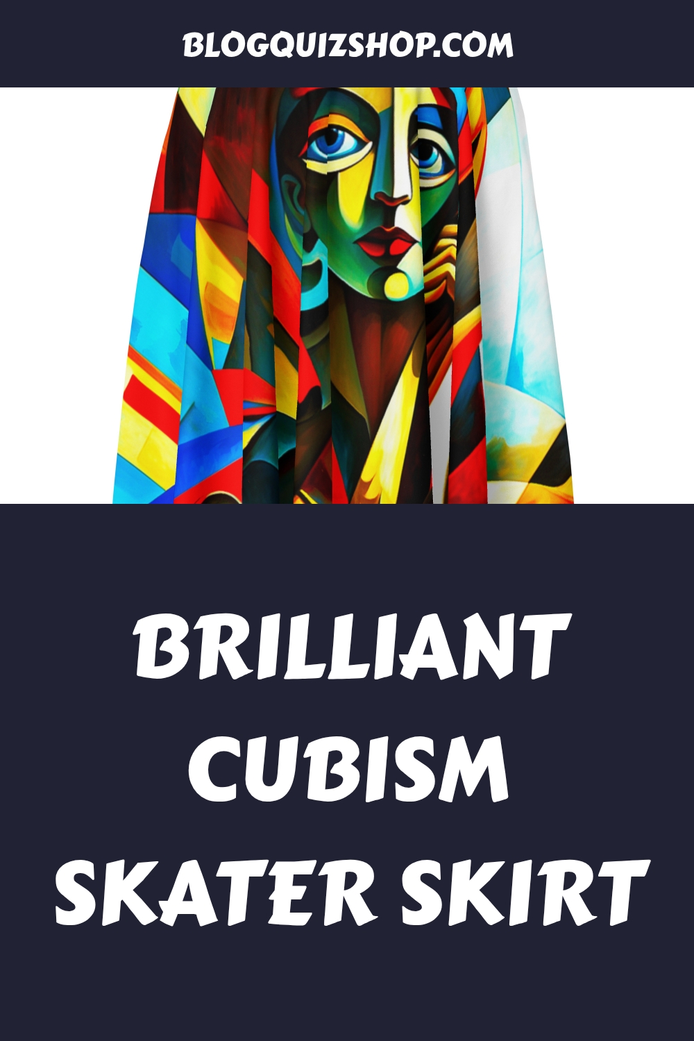 Brilliant Cubism Skater Skirt generated pin 18190 1