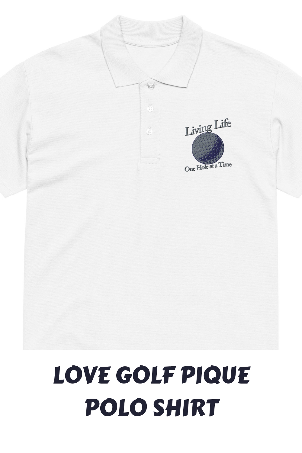 Love Golf Pique Polo Shirt generated pin 19477