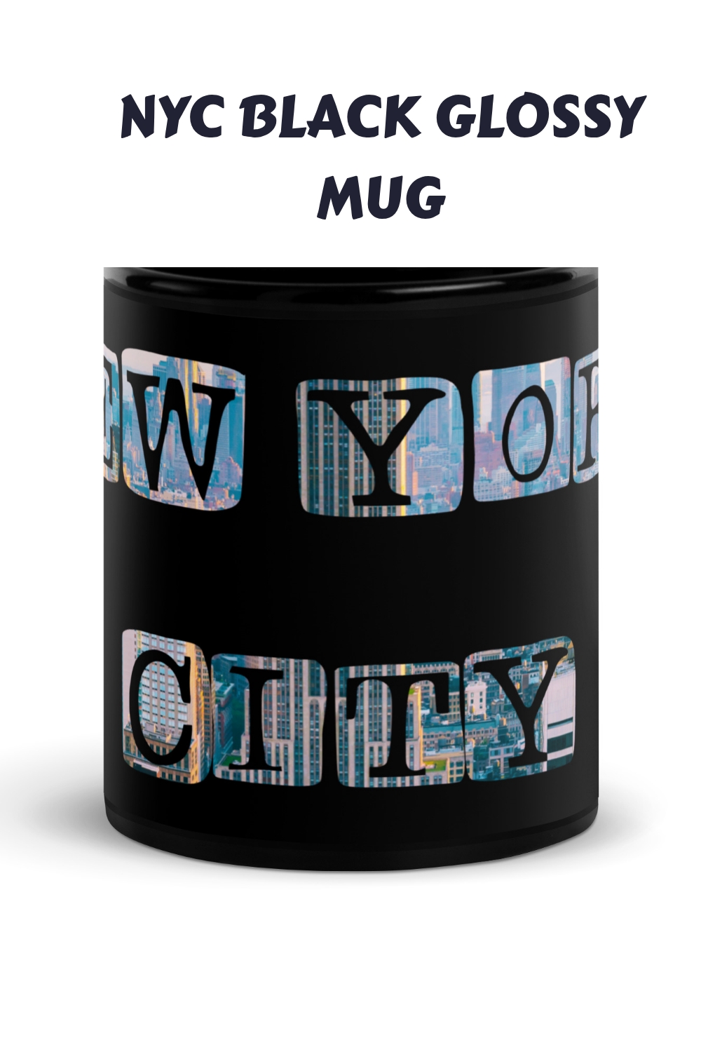 NYC Black Glossy Mug generated pin 20859