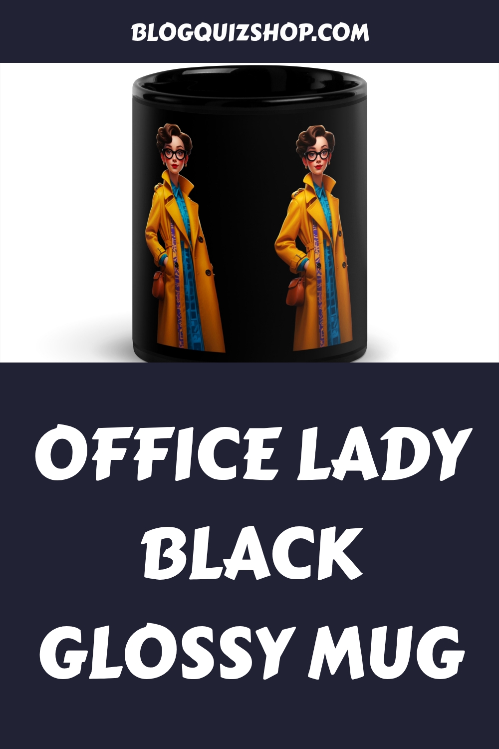 Office Lady Black Glossy Mug generated pin 20635 1