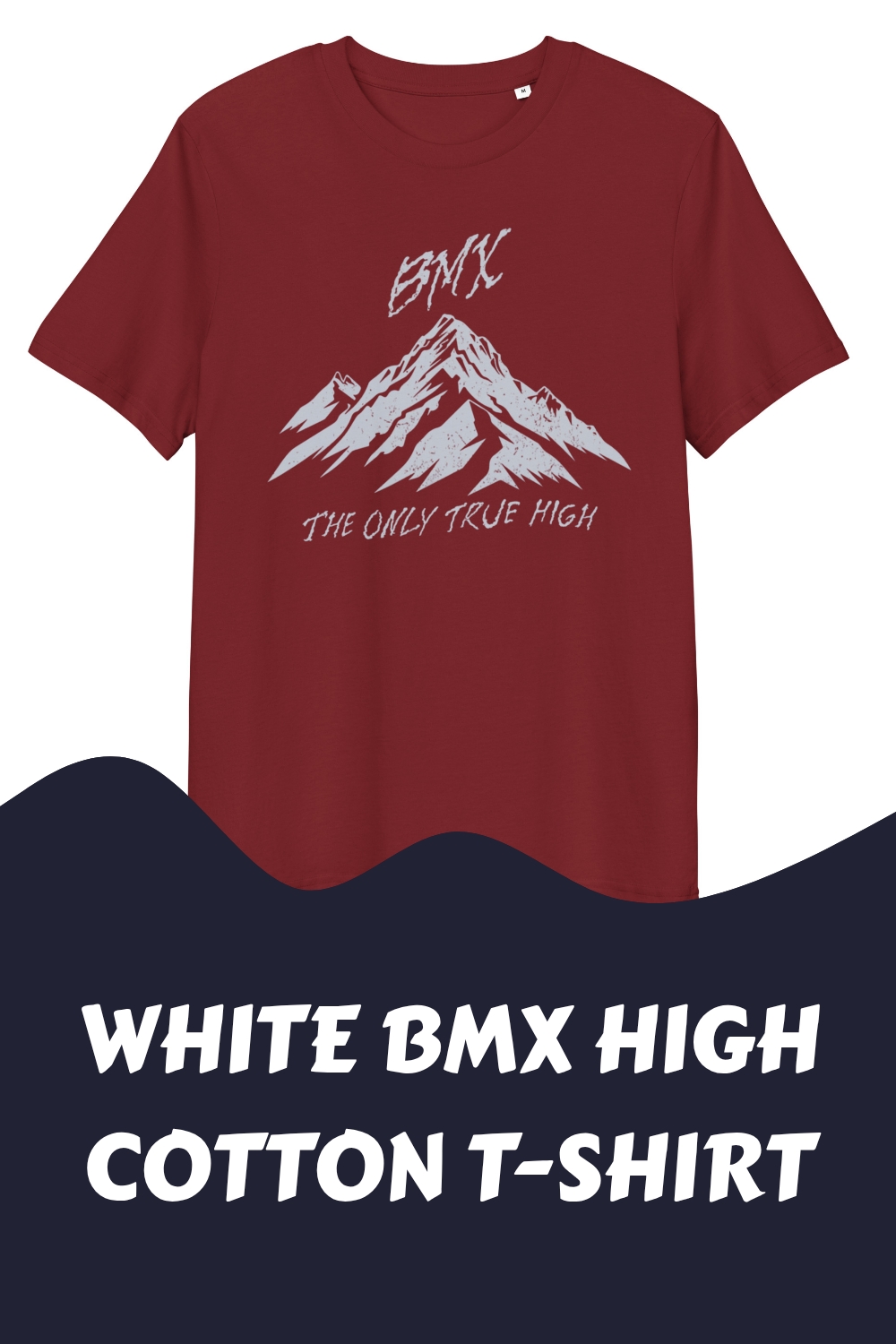 White BMX High Cotton T Shirt generated pin 19090