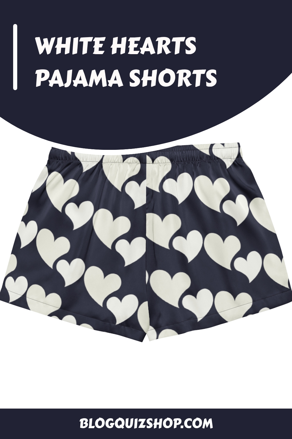White Hearts Pajama Shorts generated pin 18098 1