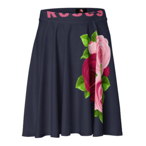 Roses Navy Blue Skater Skirt