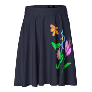 Bright Summer Flowers Skater Skirt