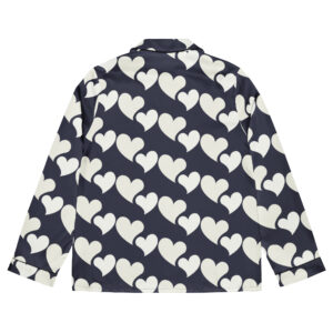 White Hearts Cozy Pajama Top