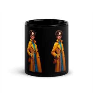 Office Lady Black Glossy Mug