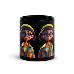 Big Eyes Black Glossy Mug