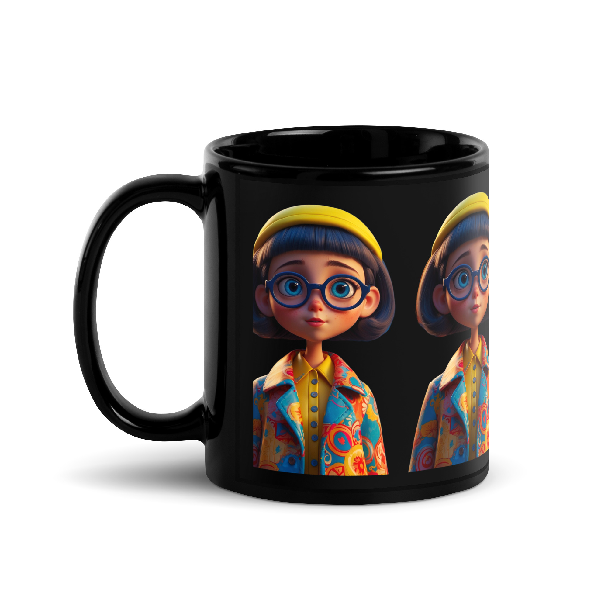 Big Eyes Black Glossy Mug 2 Big Eyes Black Glossy Mug - Image 2