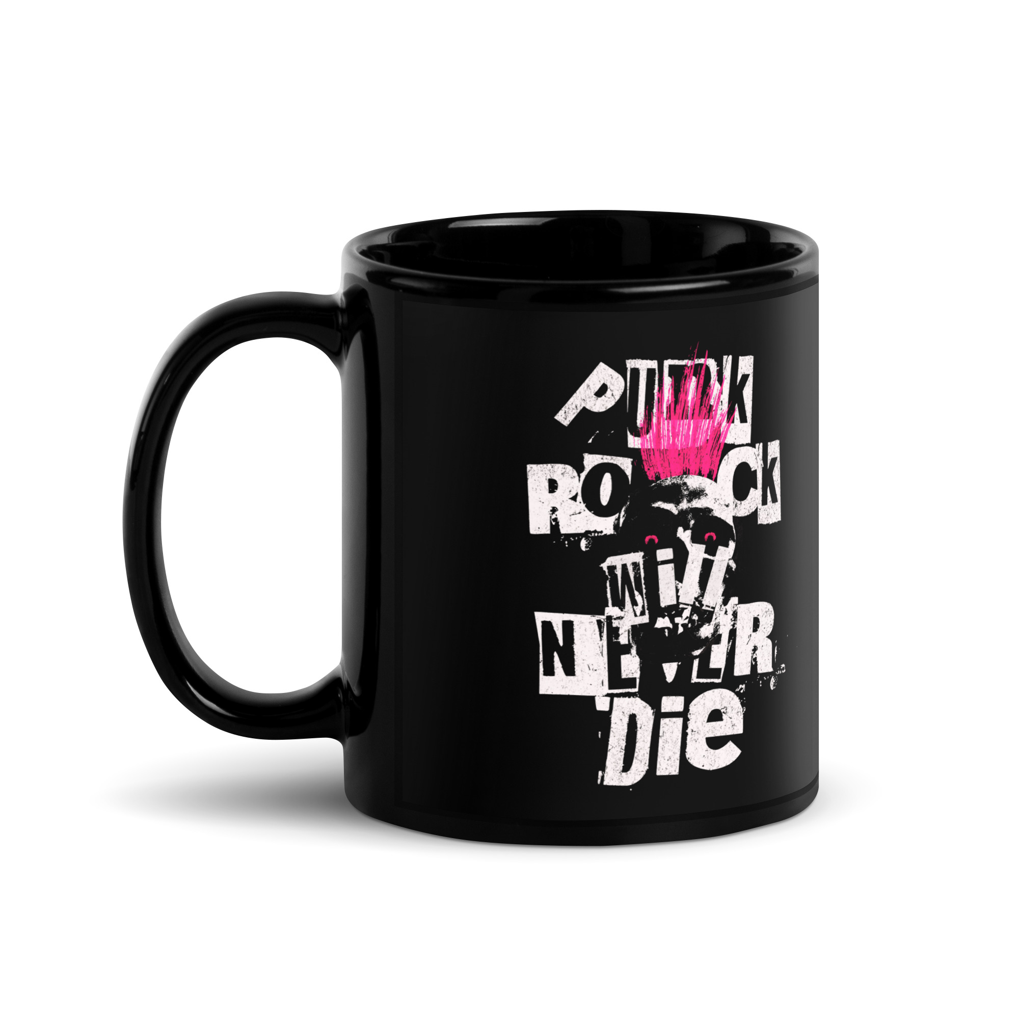Punk Rock Black Glossy Mug 2 Punk Rock Black Glossy Mug - Image 2