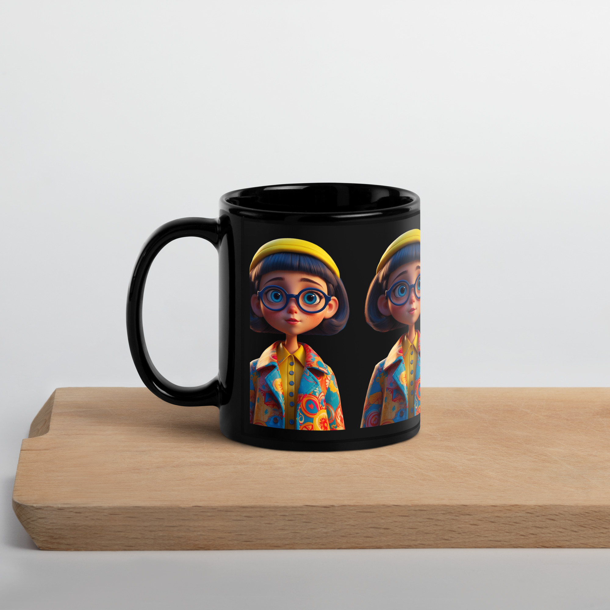 Big Eyes Black Glossy Mug 7 Big Eyes Black Glossy Mug - Image 7