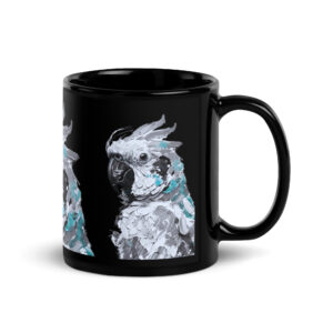Dark Parrot Black Glossy Mug