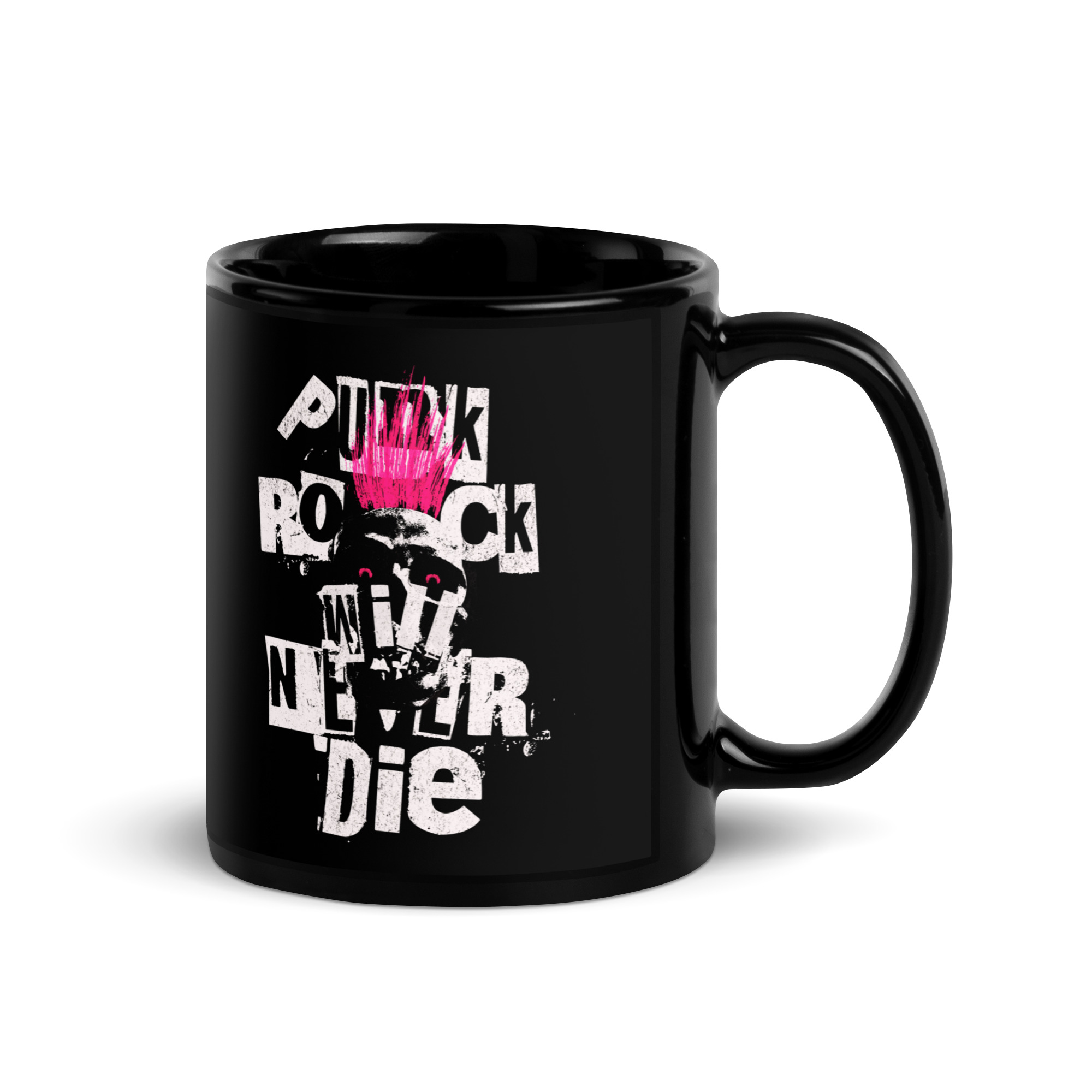 Punk Rock Black Glossy Mug 3 Punk Rock Black Glossy Mug - Image 3