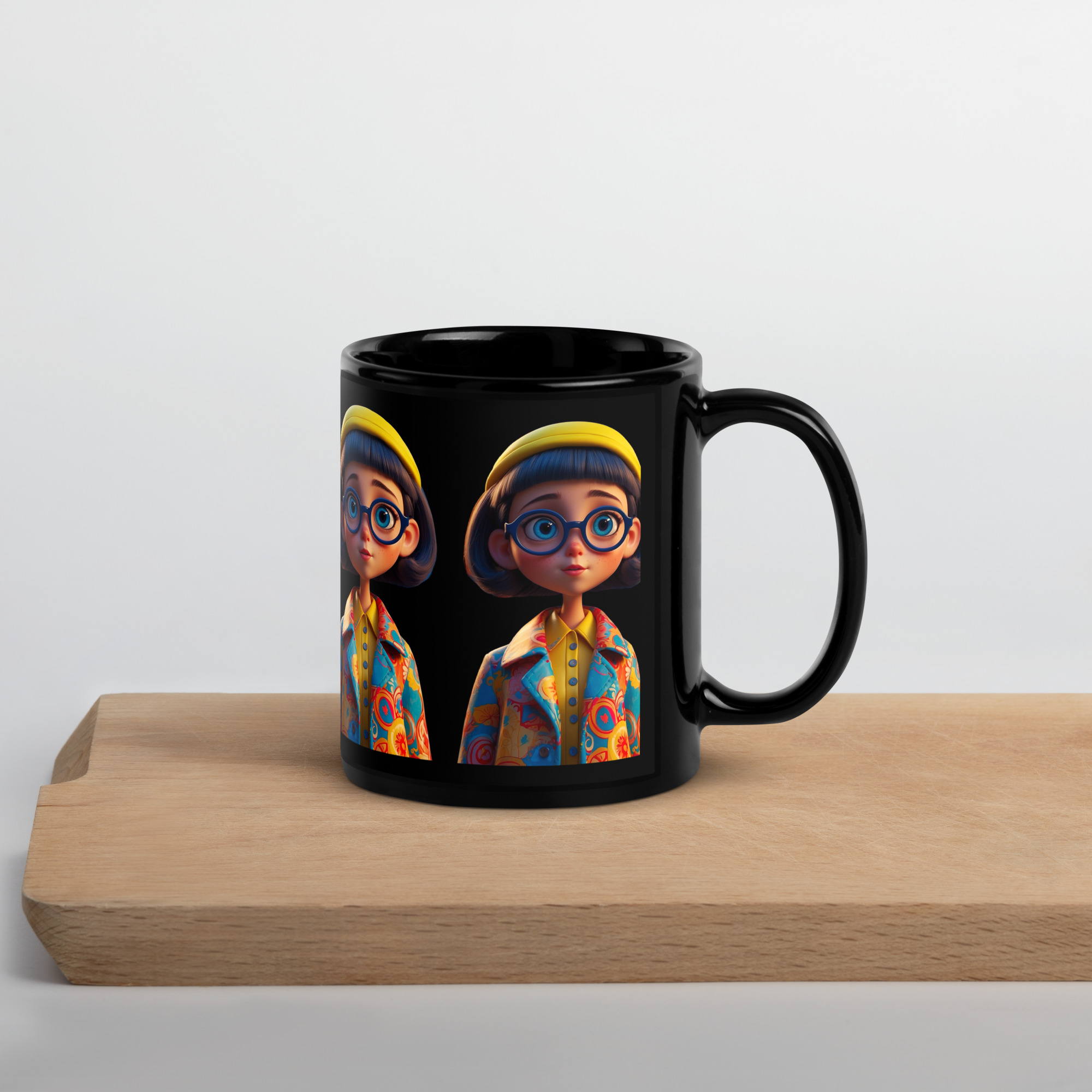 Big Eyes Black Glossy Mug 8 Big Eyes Black Glossy Mug - Image 8