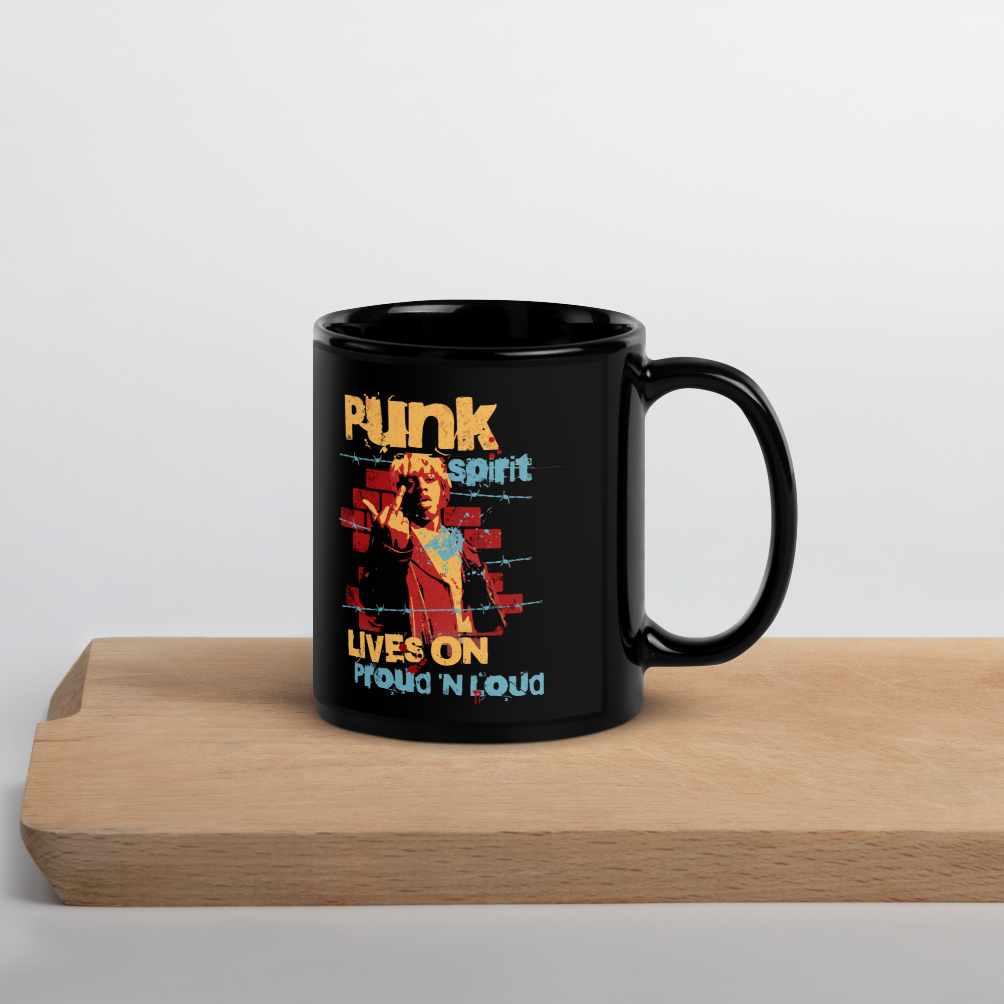 Punk Spirit Black Glossy Mug 8 Punk Spirit Black Glossy Mug - Image 8