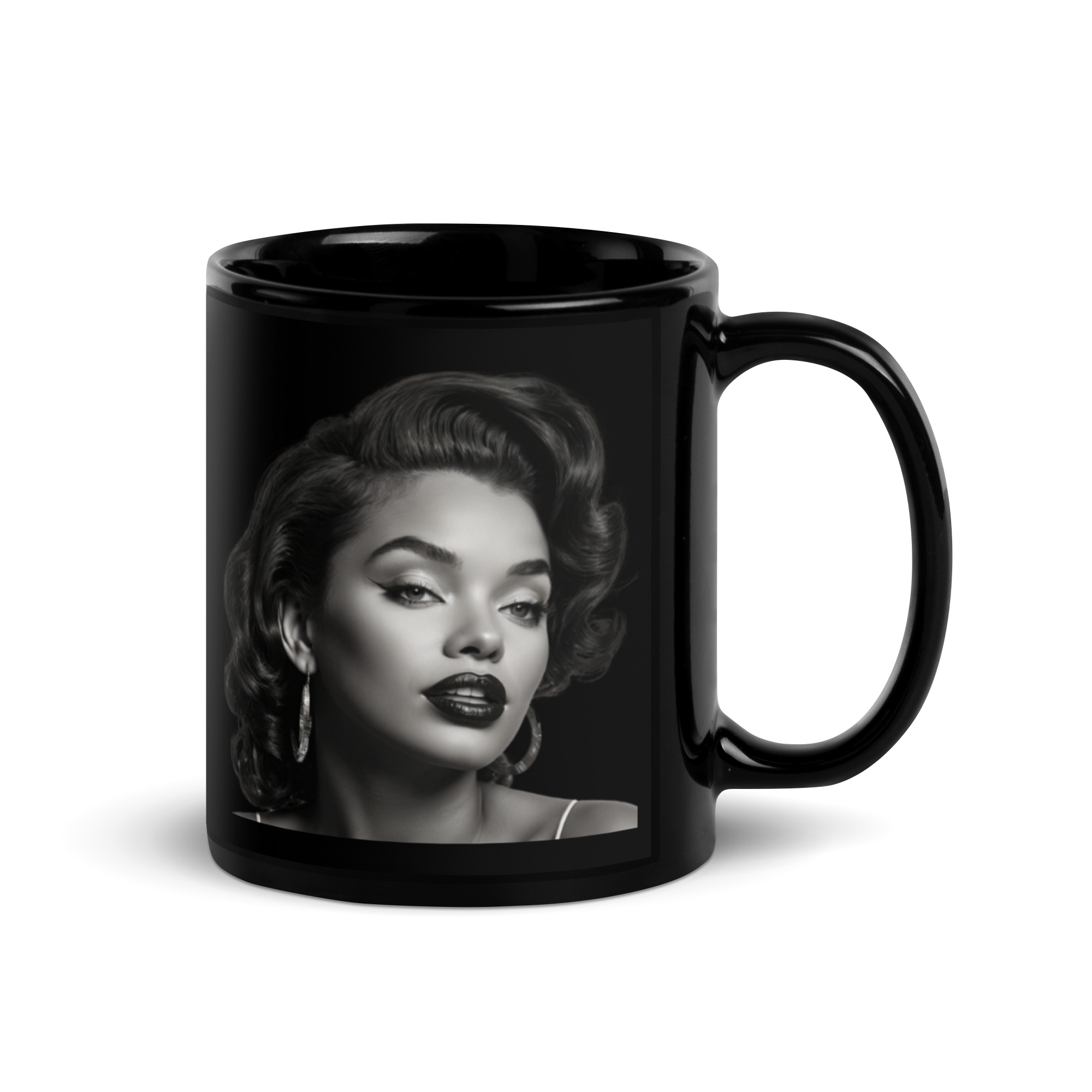 Black Glamour Girl Glossy Mug 3 Black Glamour Girl Glossy Mug - Image 3