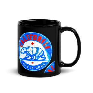 California Royal Bear Black Glossy Mug