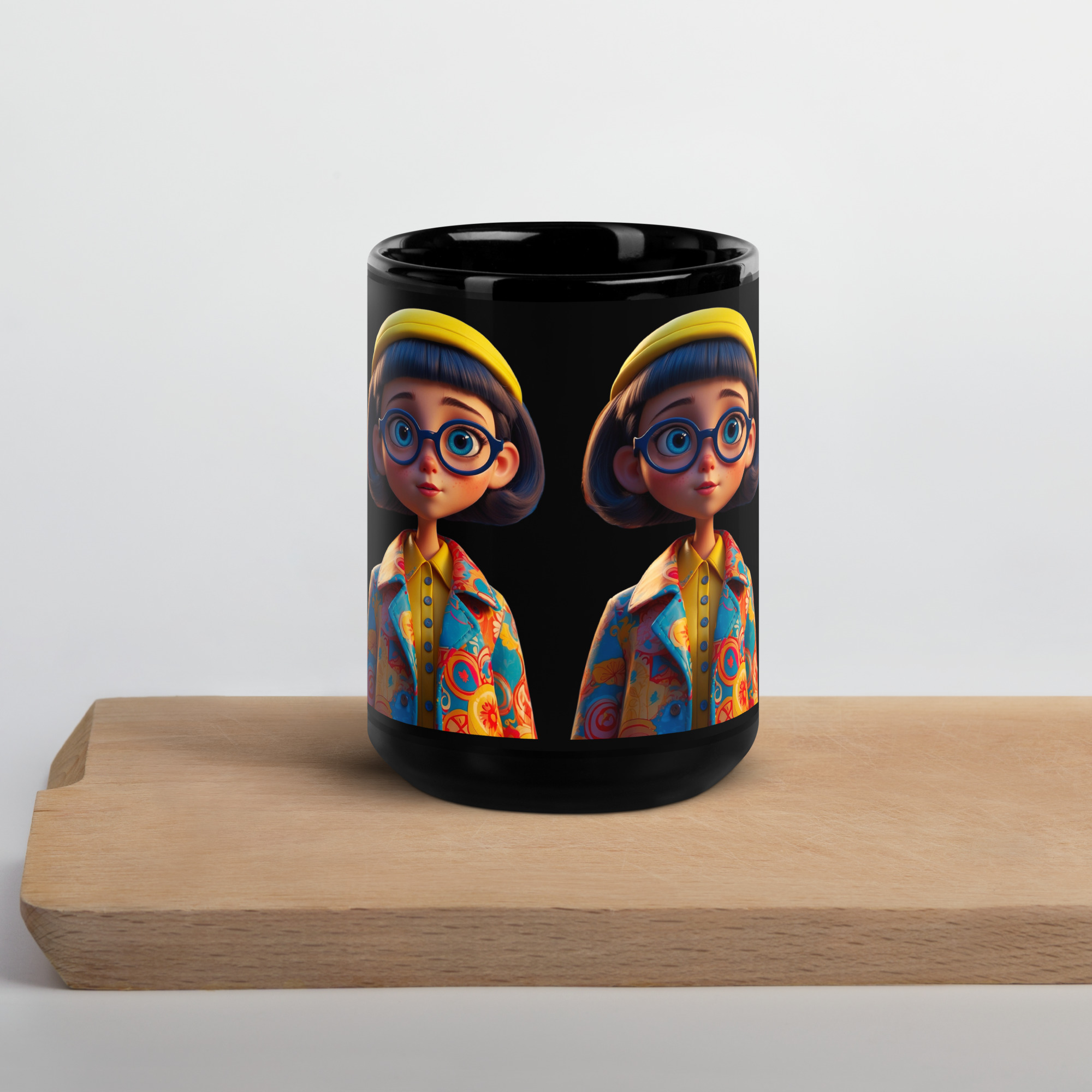 Big Eyes Black Glossy Mug 10 Big Eyes Black Glossy Mug - Image 10
