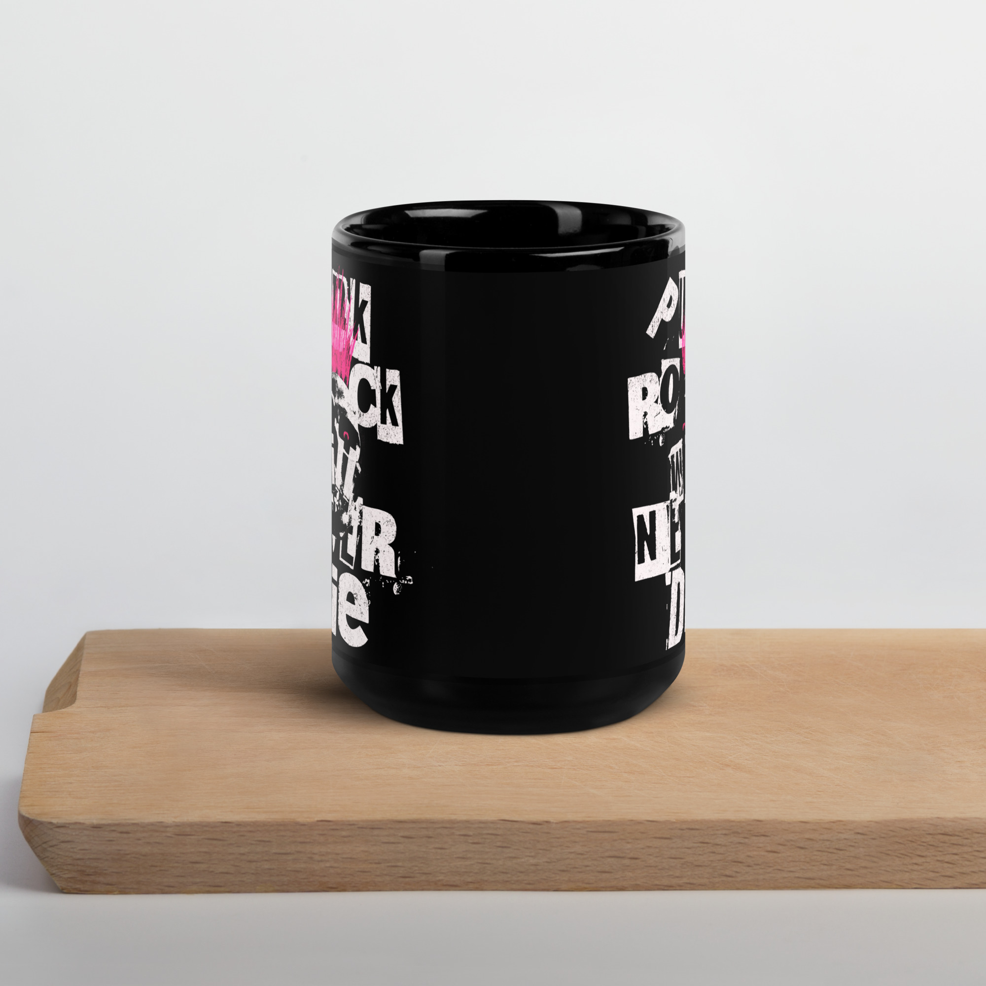 Punk Rock Black Glossy Mug 8 Punk Rock Black Glossy Mug - Image 8