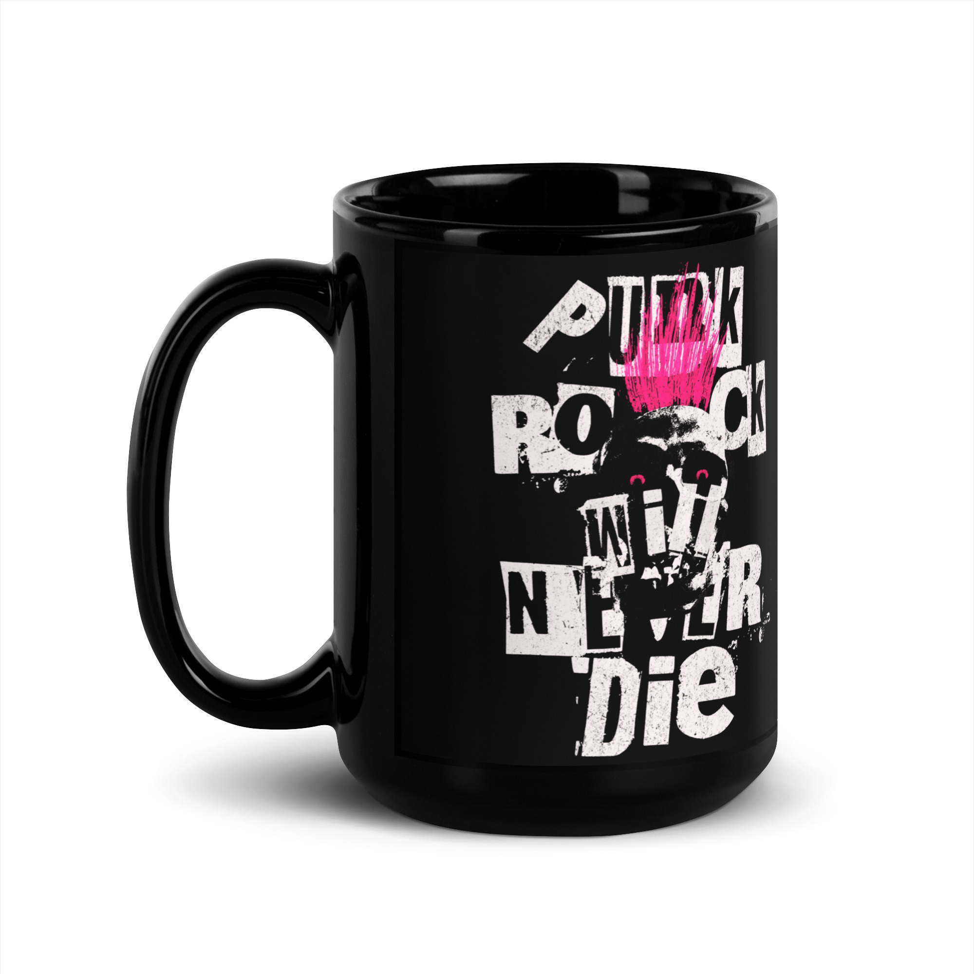 Punk Rock Black Glossy Mug 5 Punk Rock Black Glossy Mug - Image 5