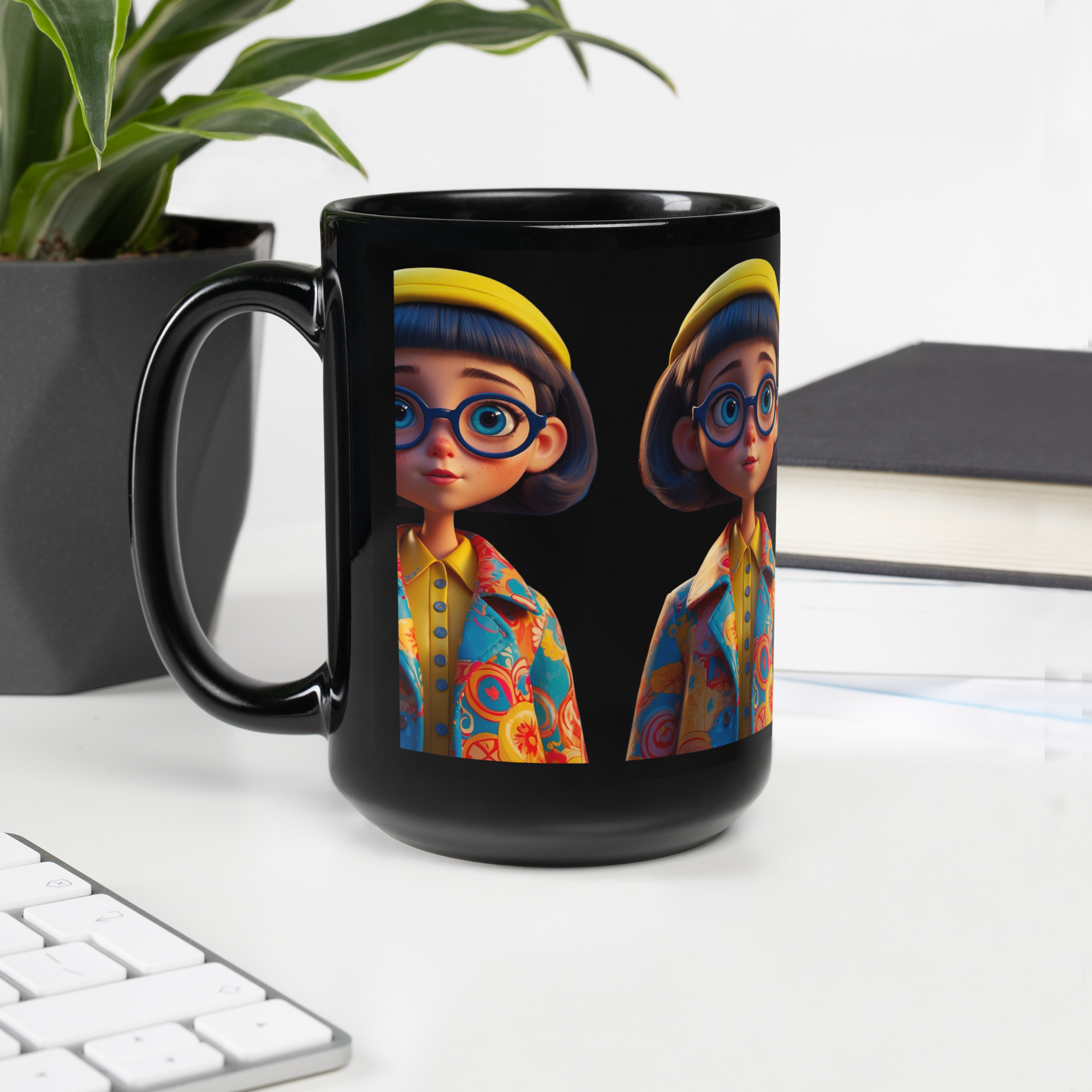 Big Eyes Black Glossy Mug 11 Big Eyes Black Glossy Mug - Image 11