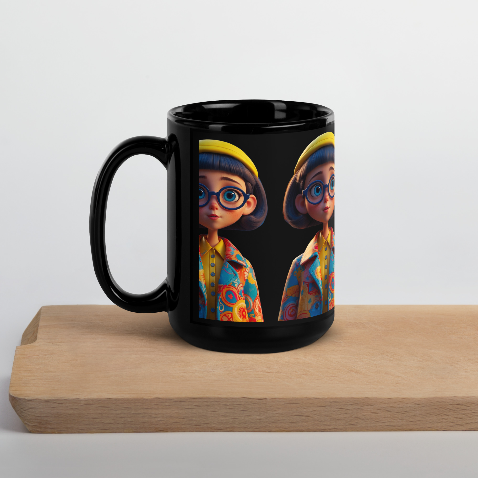 Big Eyes Black Glossy Mug 12 Big Eyes Black Glossy Mug - Image 12