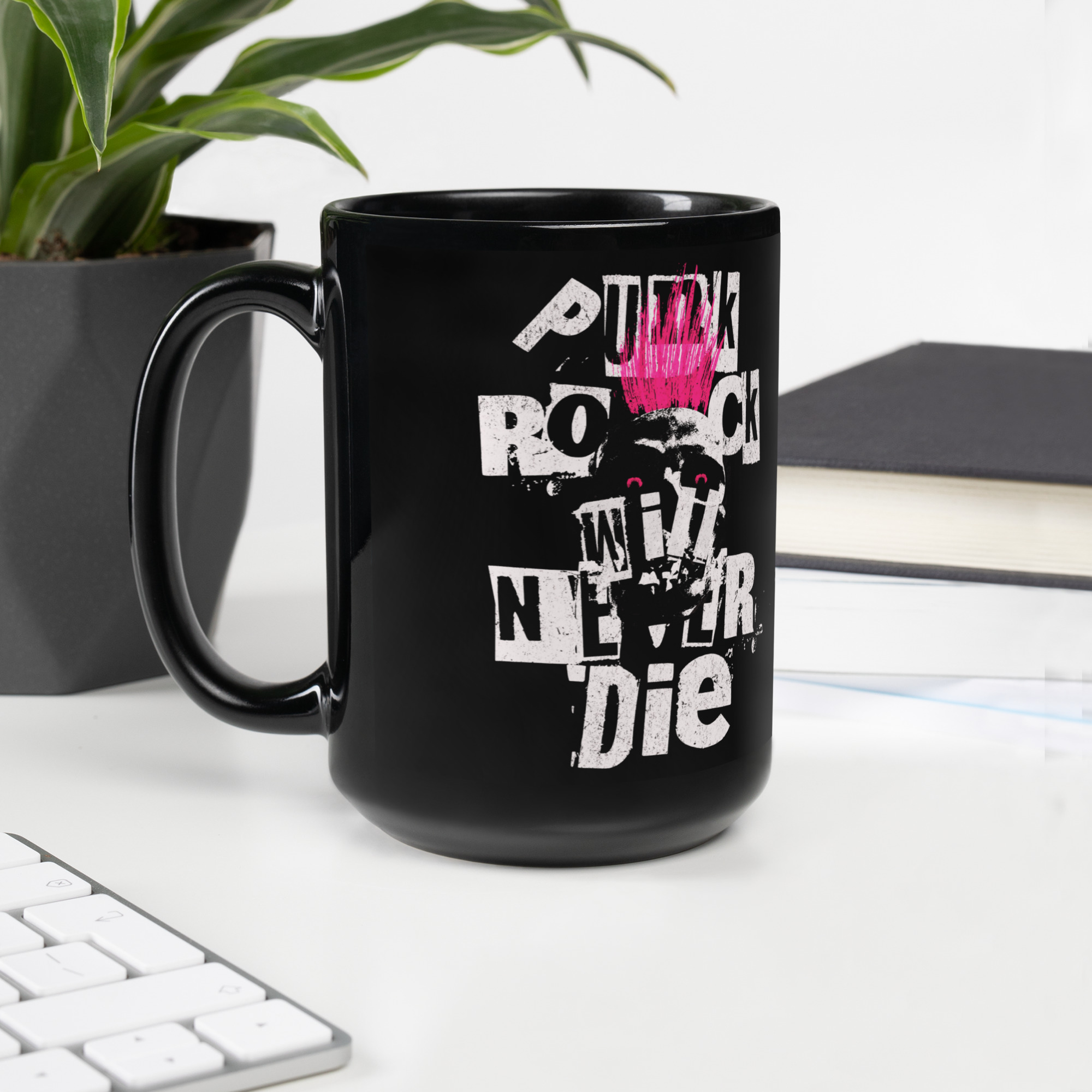 Punk Rock Black Glossy Mug 10 Punk Rock Black Glossy Mug - Image 10