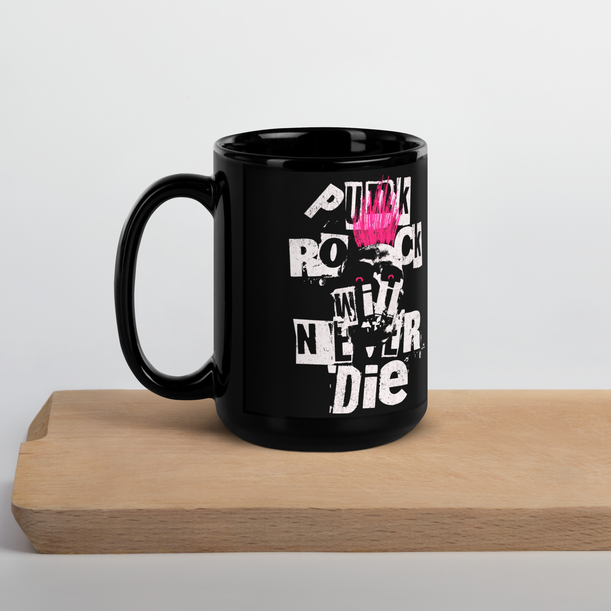 Punk Rock Black Glossy Mug 9 Punk Rock Black Glossy Mug - Image 9