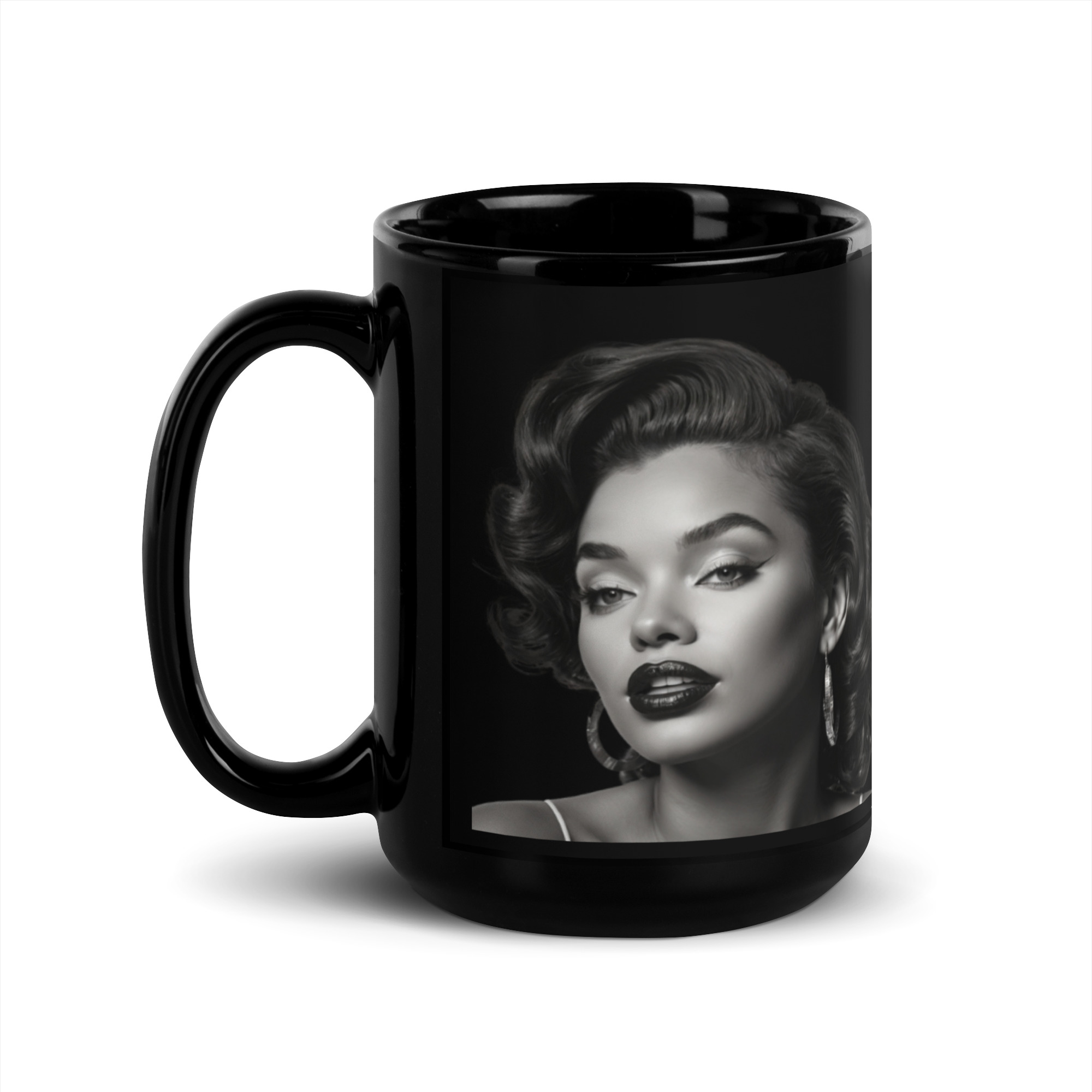 Black Glamour Girl Glossy Mug 5 Black Glamour Girl Glossy Mug - Image 5