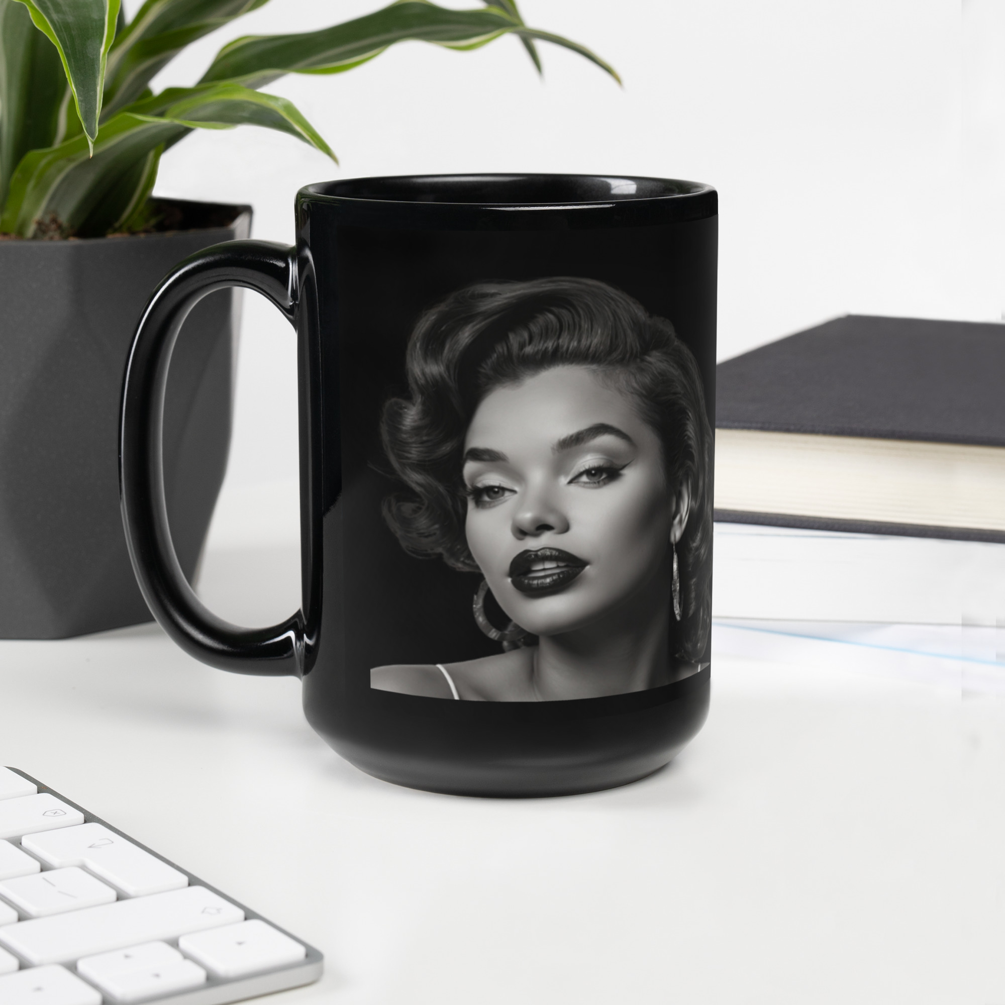 Black Glamour Girl Glossy Mug 7 Black Glamour Girl Glossy Mug - Image 7