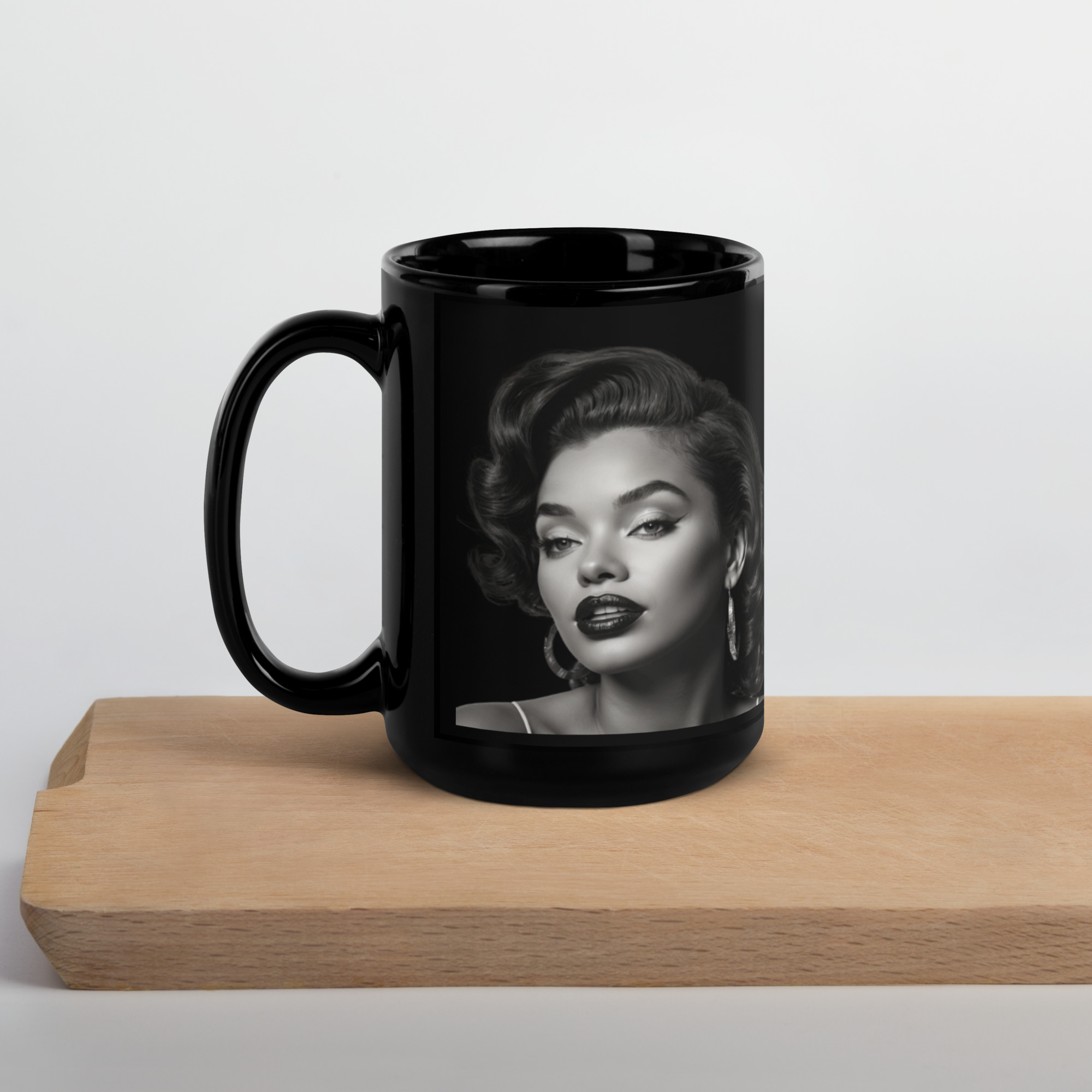 Black Glamour Girl Glossy Mug 8 Black Glamour Girl Glossy Mug - Image 8