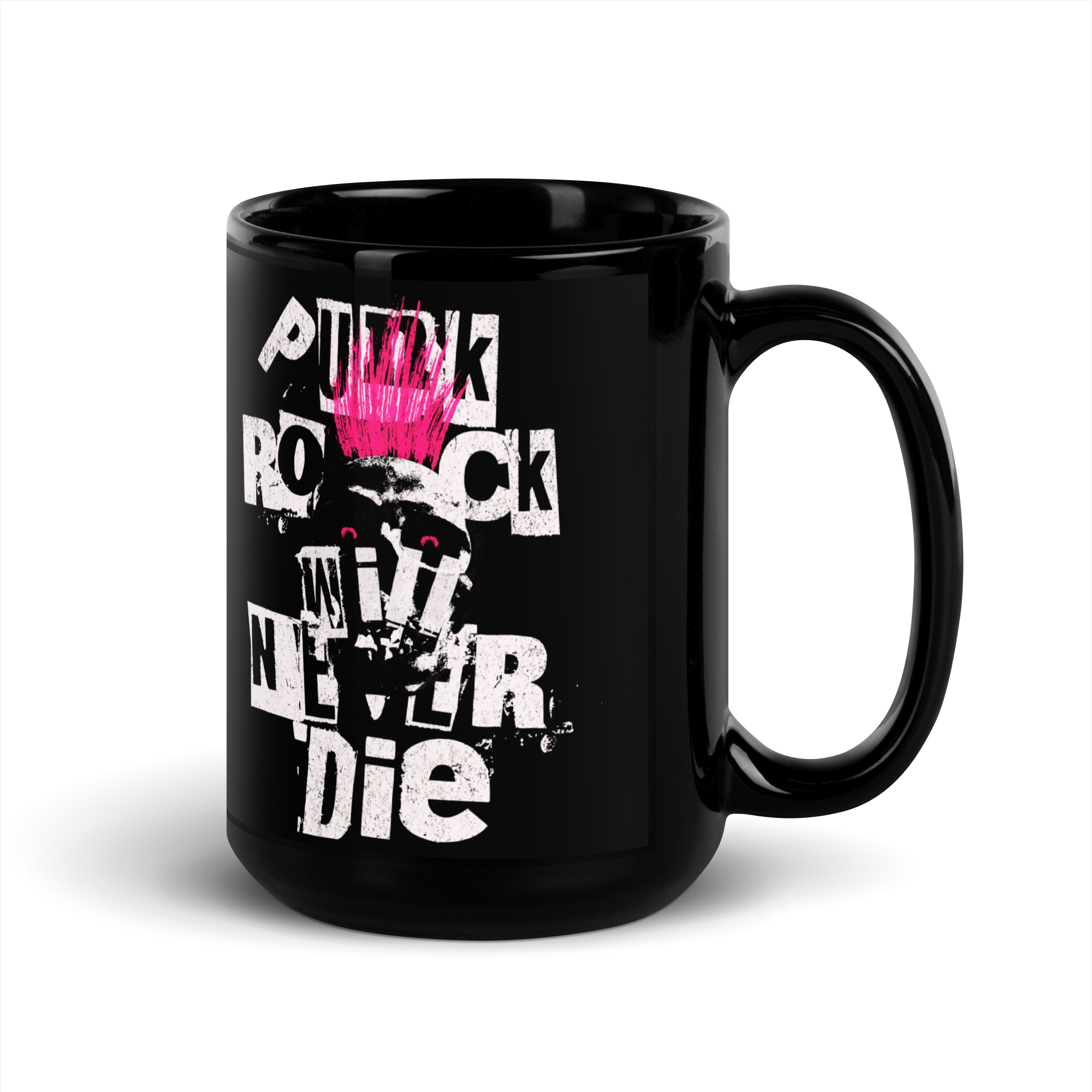 Punk Rock Black Glossy Mug 1 Punk Rock Black Glossy Mug