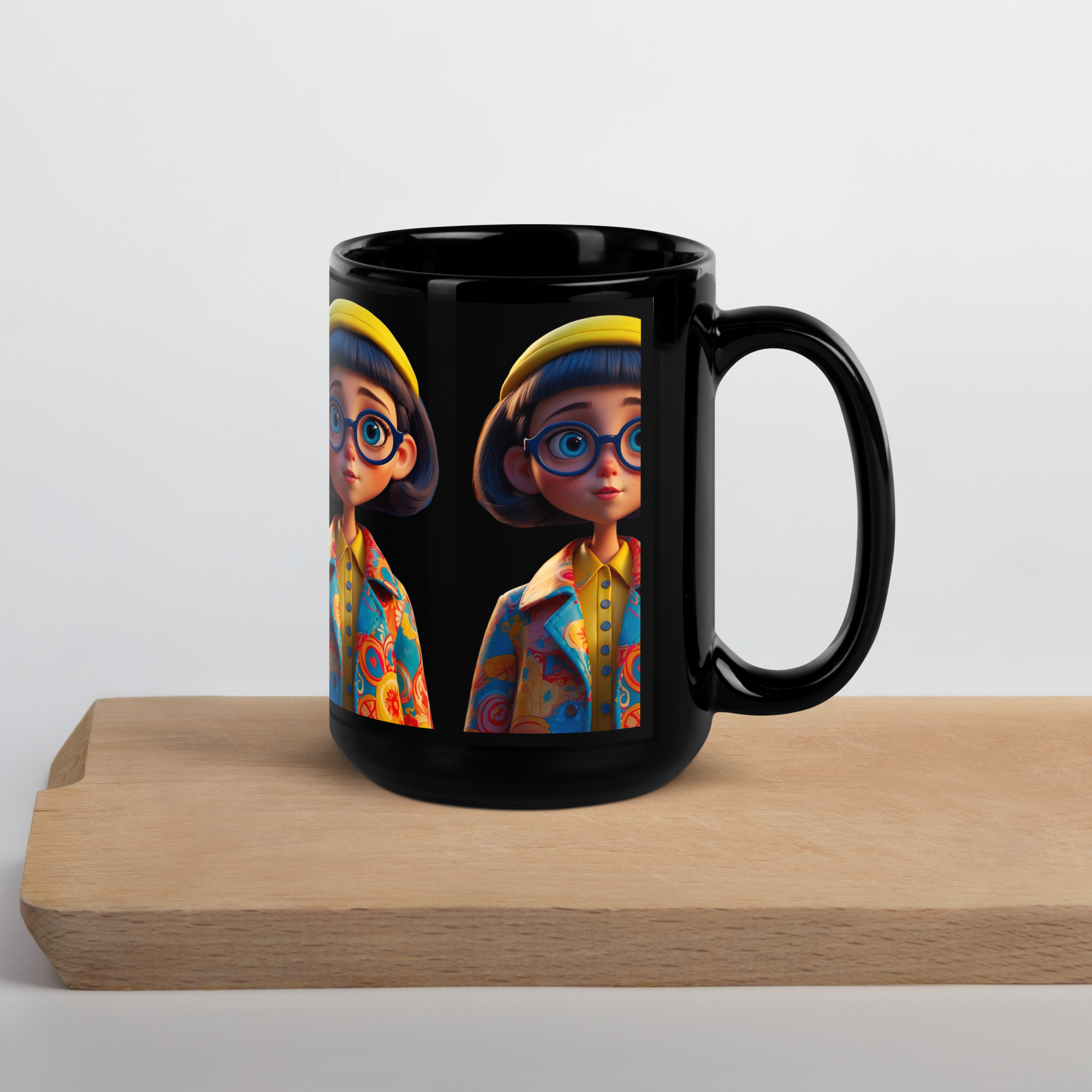 Big Eyes Black Glossy Mug 14 Big Eyes Black Glossy Mug - Image 14