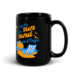 Santa Maria Puglia Black Glossy Mug