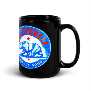 California Royal Bear Black Glossy Mug