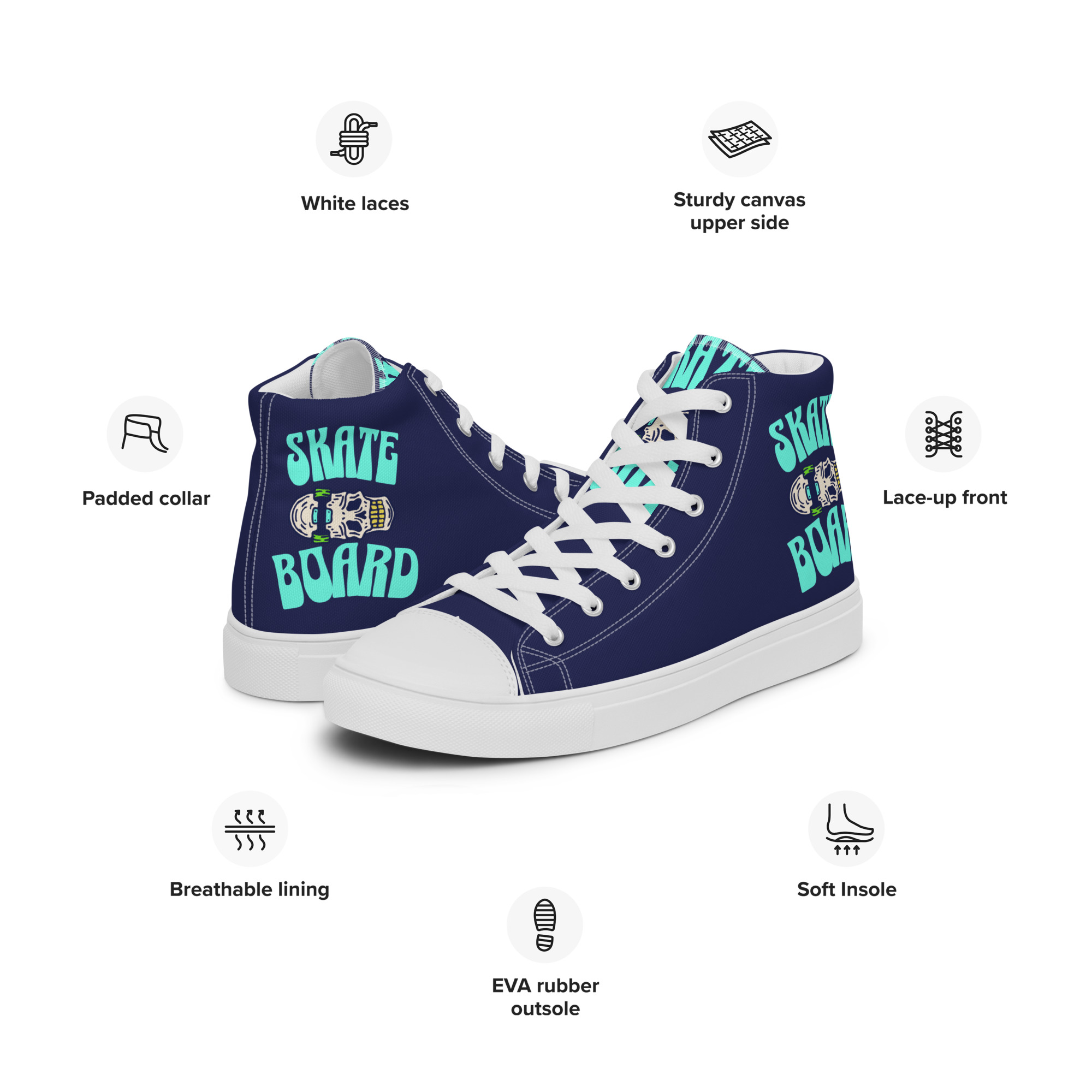 Skateboard Men High Top Canvas Shoes 11 Skateboard Men High Top Canvas Shoes - Image 11