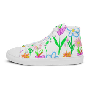 Summer Flowers High Top Canvas Shoes