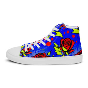 Red Roses High Top Canvas Shoes