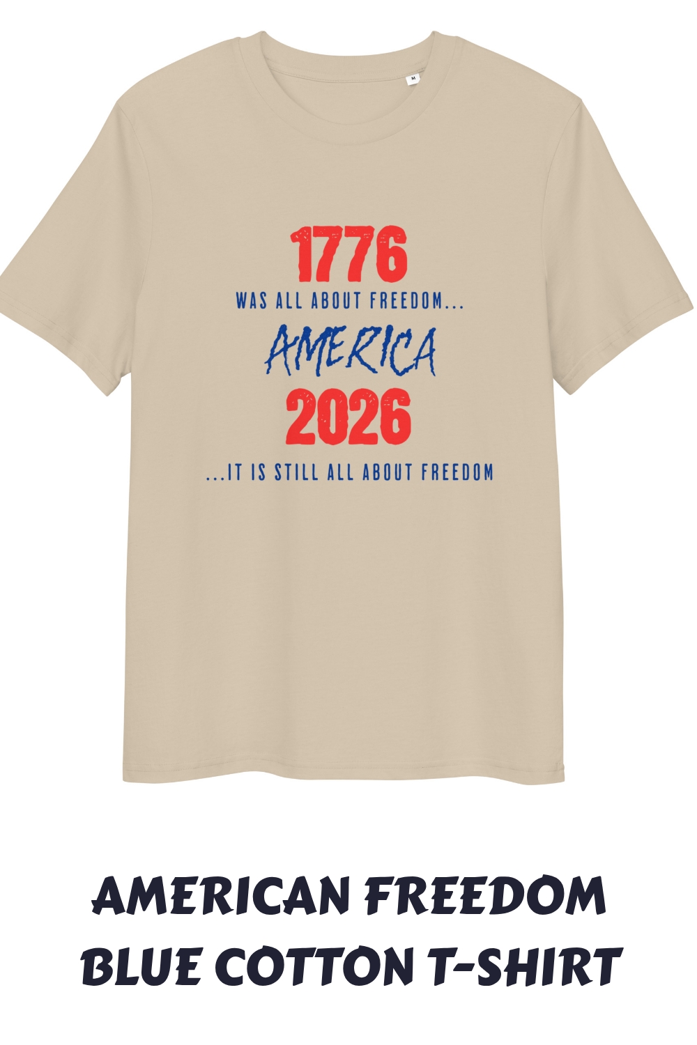 American Freedom Blue Cotton T Shirt generated pin 22680 1