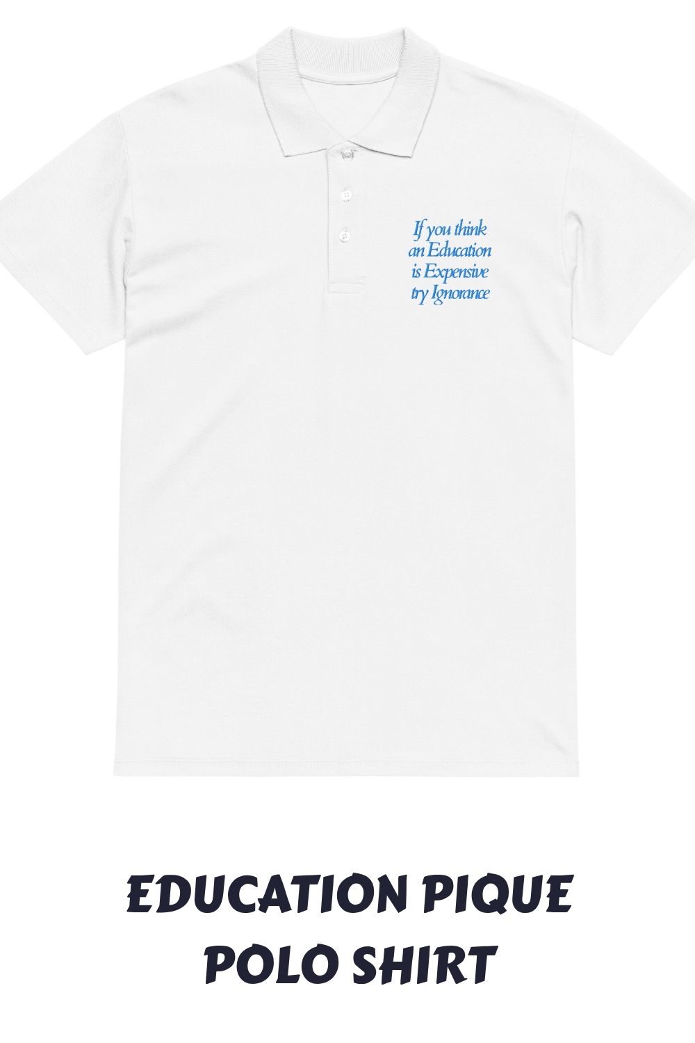 Education Pique Polo Shirt generated pin 24309
