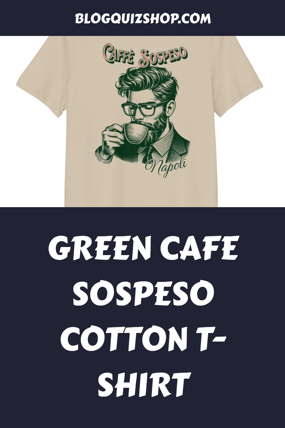 Green Cafe Sospeso Cotton T Shirt generated pin 23225 1